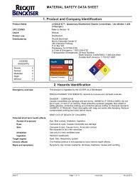 lysol i c quaternary disinfectant msds