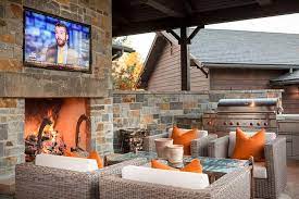 Patio Fireplace Tv Niche Design Ideas