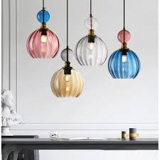 Macaron Glass Globe Pendant Light