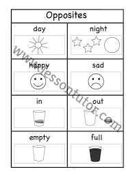 Worksheets on cognitive distortions for elementary aged kids. Opposites Of The Word Worksheet Kindergarten Lesson Tutor