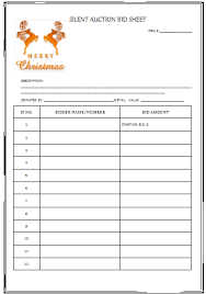Silent Auction Bid Sheet Templates In Word Printable