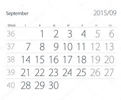 Calendario Del Año 2015 Septiembre Foto De Stock Maurus