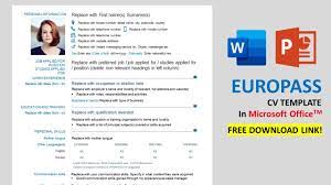 Example europass cv using the europasscv class, with bibliography support, english. How To Make Europass Cv In Microsoft Office Youtube