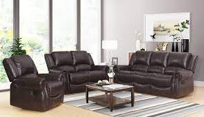 faux leather reclining sofa set
