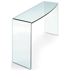 glass console table curved modern