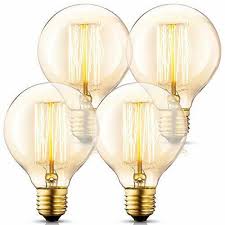 Asgens 4 Pack Vintage Incandescent G30 G95 Edison Light Bulbs 40 Watt 2200k W For Sale Online