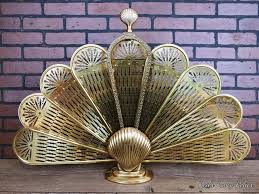 Brass Shell Hollywood Regency Peacock