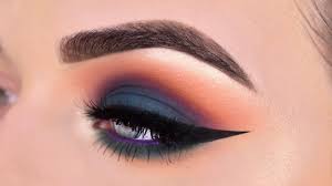 teal colorful smokey eye makeup