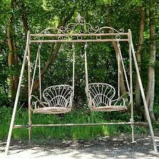 Rustic Ornate Double Garden Swing