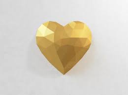 Low Poly Wall Art Heart Polished