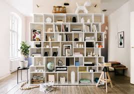 Low Deep White Bookcase With Doors And