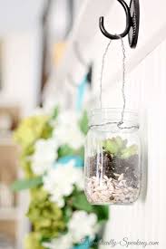 Hanging Mason Jar Succulents