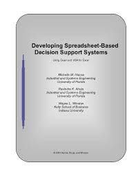 developing spreadsheet based decision