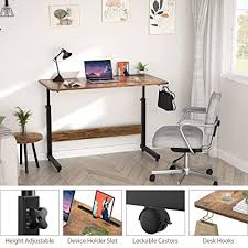 Browse mobile office desks at staples and shop by desired features or customer ratings. Buy Armocity Height Adjustable Desk 39 Manual Standing Desk Small Mobile Rolling Computer Desk Portable Laptop Table With Wheels For Home Office Living Room Bedroom Rustic Online In Indonesia B08pbh5lm1