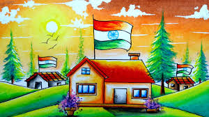 independence day drawing/ republic day drawing. Indian national flag drawing.  flag scenery drawing | By Easy Drawing SA - Facebook