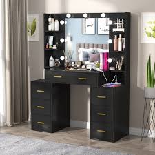 black vanity desk with mirror ideas