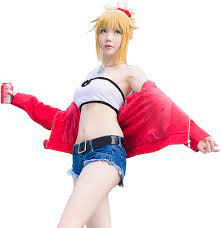 Amazon.com: Anime Red Saber Mordred Cosplay Costume Coat Halloween :  Clothing, Shoes & Jewelry
