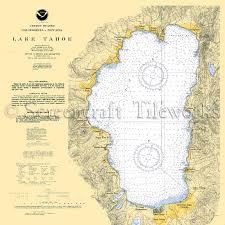 California Lake Tahoe Nautical Chart Decor