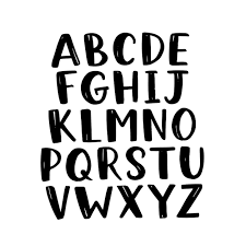 kid alphabet made in vector doodle