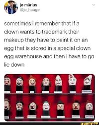 clown wants to trademark their makeup
