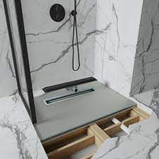 linear wet room walk in shower tray kit