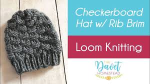 Which is great as i have so much yarn spare and the speed i can. Loom Knitting Checkerboard Hat With Uwrap Rib Stitch Brim Youtube
