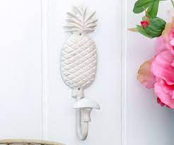 White Pineapple Cast Iron Wall Hook