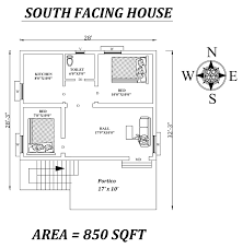 south facing house 2bhk house plan