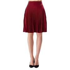Moddeals Womens Skirt Pleated Flared Knee Length Long Mini