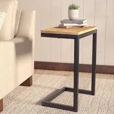 Golden Polished Wood And Metal C Table