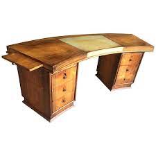 In the ever popular art deco of the 1920's style, this writing table desk is crafted in stunning birdseye maple. Art Deco Desk In The Style Of Jules Leleu Circa 1930 At 1stdibs