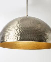 Hammered Brushed Nickel Dome Pendant