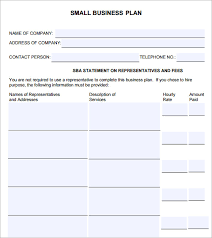 Small Business Plan Outline Template