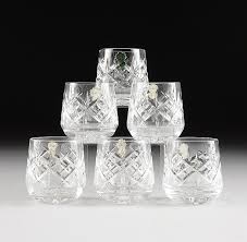 A Set Of Six Waterford Cut Crystal Roly