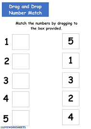 number to number matching 1 5 worksheet