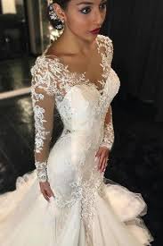 Many long sleeve wedding dresses also feature an off the shoulders look. Long Sleeve Lace Wedding Dress Sposadresses