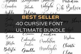 cursive fonts bundle 40 ultimate