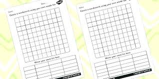Word Search Grid Template Ideas Trading Card Printable Empty
