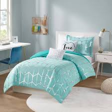 Aqua Silver Twin Comforter Set