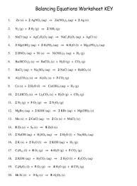45 Free Balancing Chemical Equations