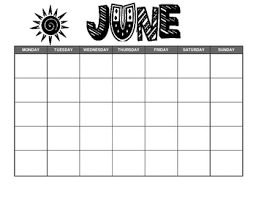 Blank June Calendar Barca Fontanacountryinn Com