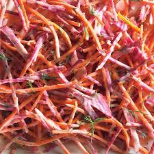 candy stripe beet and carrot slaw