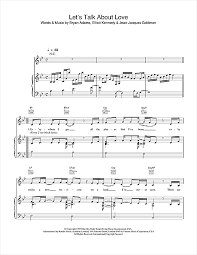 Chords, lyrics to song 'let's talk about love' of artist celine dion. Celine Dion Let S Talk About Love Sheet Music Pdf Notes Chords Pop Score Piano Vocal Guitar Right Hand Melody Download Printable Sku 14648