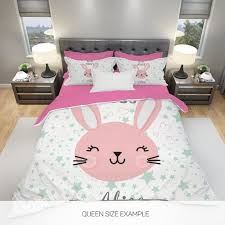 Girl Custom Bedding Custom Bunny