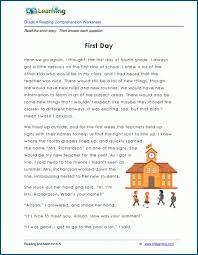 first day grade 4 children s story