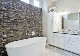Stacked Stone Bathroom Remodel Master