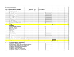Sample Business Monthly Budget Spreadsheet Expenses Example Of