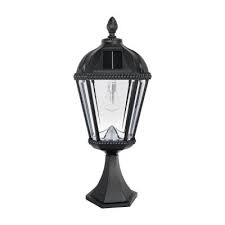 Gama Sonic Royal Bulb Series Single Black Integrated Led Solar Post Light With 3 In Fitter And Gs Solar Led Light Bulb Gs 98b F Blk The Home Depot