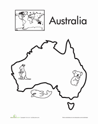 Show your kids a fun way to learn the abcs with alphabet printables they can color. Color The Continents Australia Worksheet Education Com