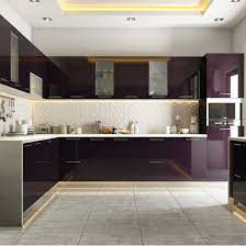 Modular kitchens are like the legos of kitchen design: Modular Kitchen Styled In Burgundy Hues Kitchen Room Design Modular Kitchen Cabinets Kitchen Furniture Design